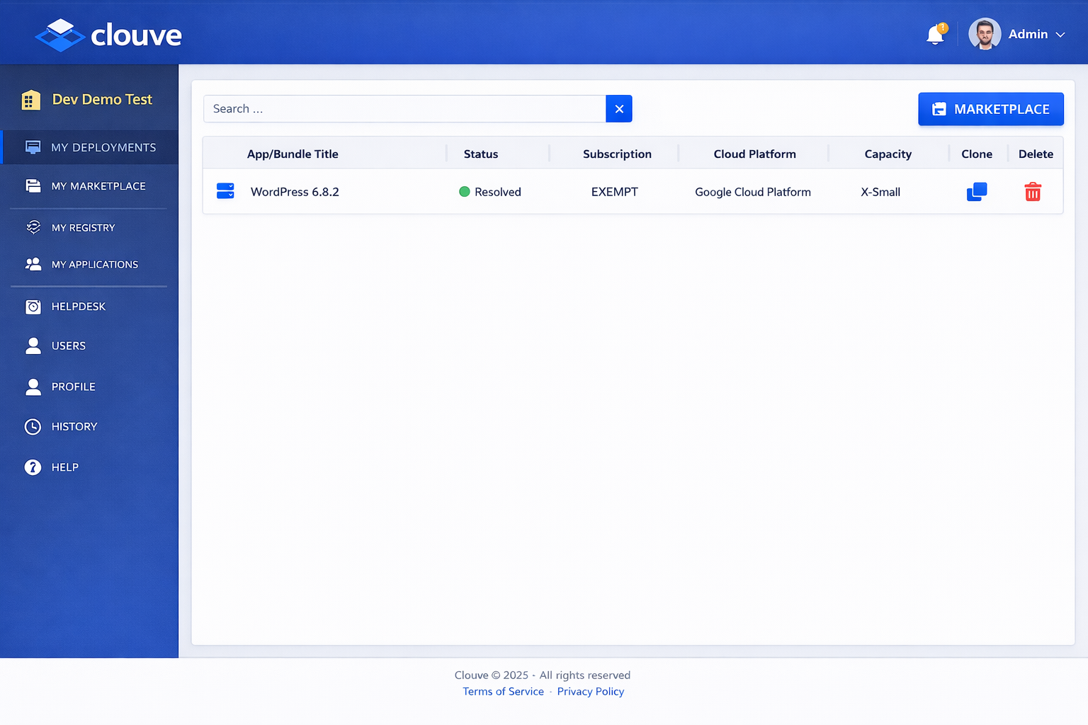 Clouve Developer Dashboard Modern UI